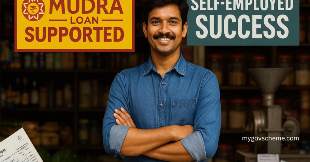 Entrepreneur in India showcasing a small business financed by Pradhan Mantri Mudra Yojana