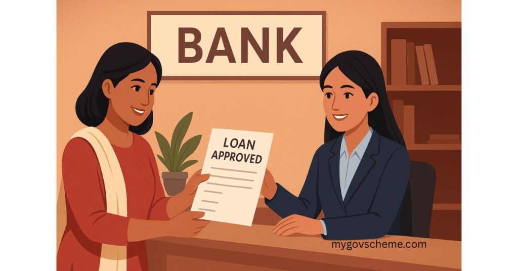 A woman entrepreneur in Karnataka starting her business with Udyogini Scheme loan support.