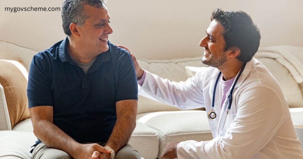 Ex-Serviceman receiving medical assistance at a government hospital under RMEWF scheme