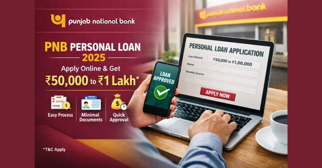 PNB Personal Loan 2025 apply online for ₹50,000 to ₹1 lakh from Punjab National Bank