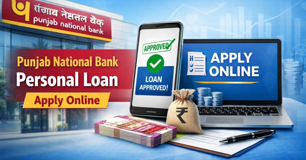 Punjab National Bank Personal Loan online application showing loan approval and banking services
